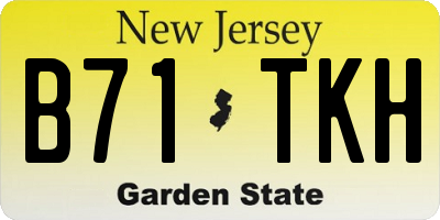 NJ license plate B71TKH