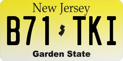 NJ license plate B71TKI