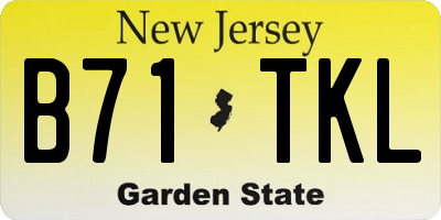 NJ license plate B71TKL