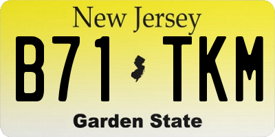NJ license plate B71TKM