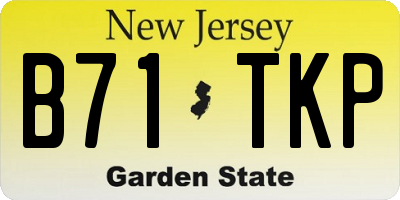 NJ license plate B71TKP
