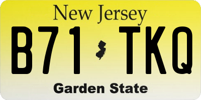 NJ license plate B71TKQ