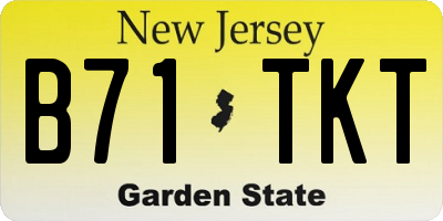 NJ license plate B71TKT