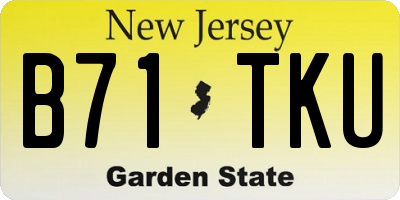 NJ license plate B71TKU