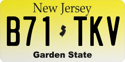 NJ license plate B71TKV
