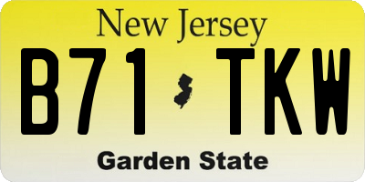 NJ license plate B71TKW