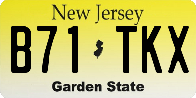 NJ license plate B71TKX