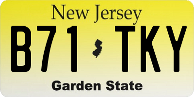 NJ license plate B71TKY