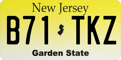 NJ license plate B71TKZ