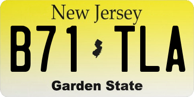 NJ license plate B71TLA