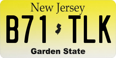 NJ license plate B71TLK