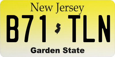 NJ license plate B71TLN