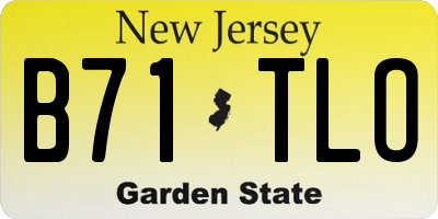 NJ license plate B71TLO