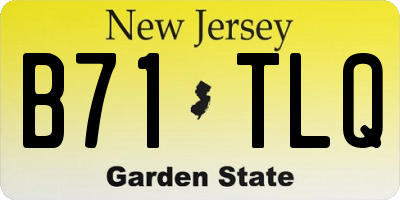 NJ license plate B71TLQ