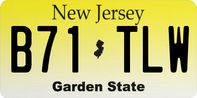 NJ license plate B71TLW