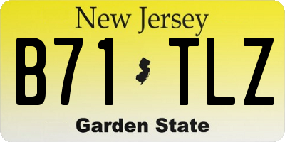 NJ license plate B71TLZ