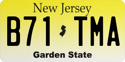 NJ license plate B71TMA