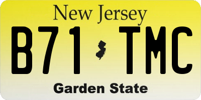 NJ license plate B71TMC
