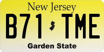 NJ license plate B71TME