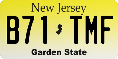 NJ license plate B71TMF