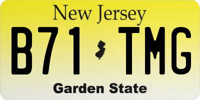 NJ license plate B71TMG