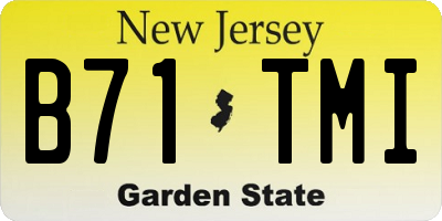 NJ license plate B71TMI