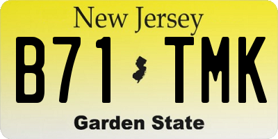 NJ license plate B71TMK