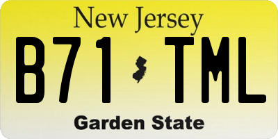 NJ license plate B71TML