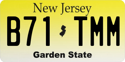 NJ license plate B71TMM