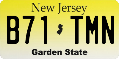 NJ license plate B71TMN
