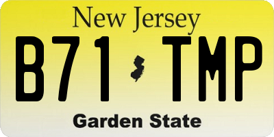 NJ license plate B71TMP