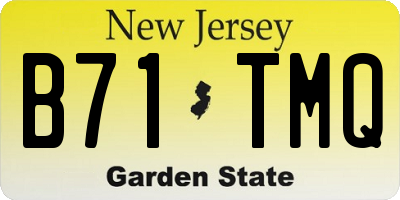 NJ license plate B71TMQ