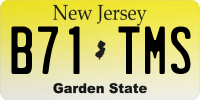 NJ license plate B71TMS