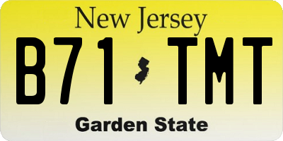 NJ license plate B71TMT