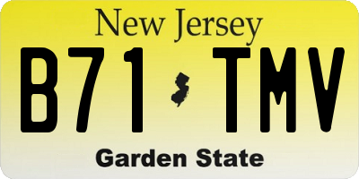 NJ license plate B71TMV