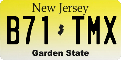 NJ license plate B71TMX