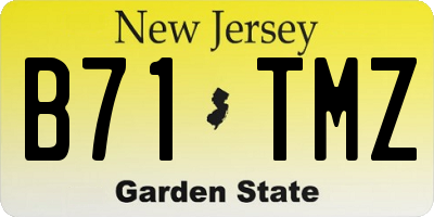 NJ license plate B71TMZ
