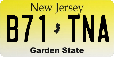 NJ license plate B71TNA