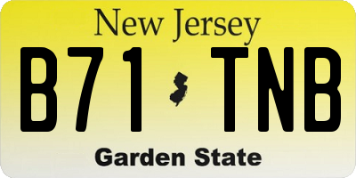 NJ license plate B71TNB