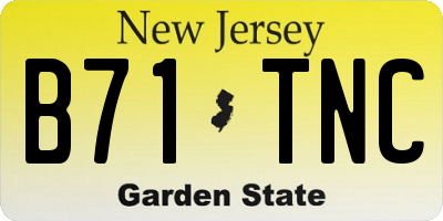 NJ license plate B71TNC