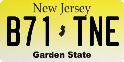 NJ license plate B71TNE