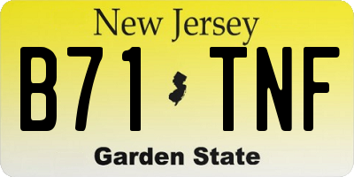 NJ license plate B71TNF