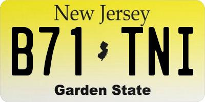NJ license plate B71TNI