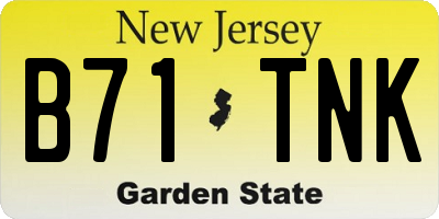NJ license plate B71TNK