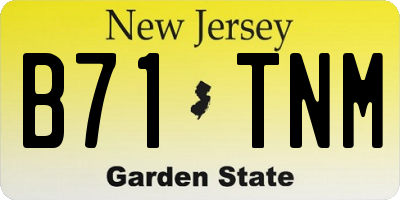 NJ license plate B71TNM