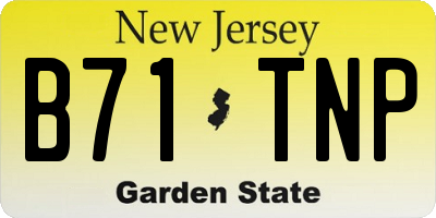 NJ license plate B71TNP