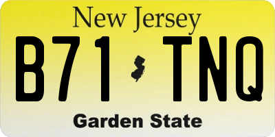 NJ license plate B71TNQ