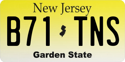NJ license plate B71TNS