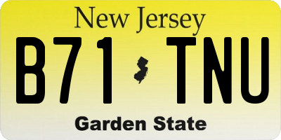 NJ license plate B71TNU