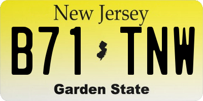 NJ license plate B71TNW